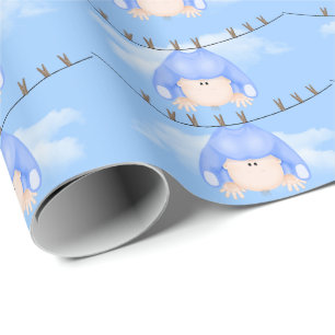 Papier Cadeau Baby Boy sur Clothesline