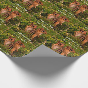 Papier Cadeau Baby Chipmunks Animal Art Personnalisé