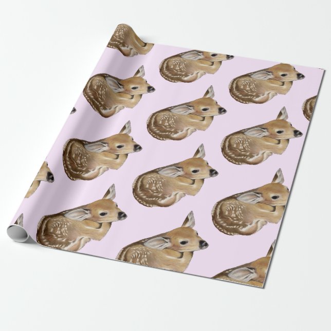 Papier Cadeau Baby Deer Fawn (Déroulé)