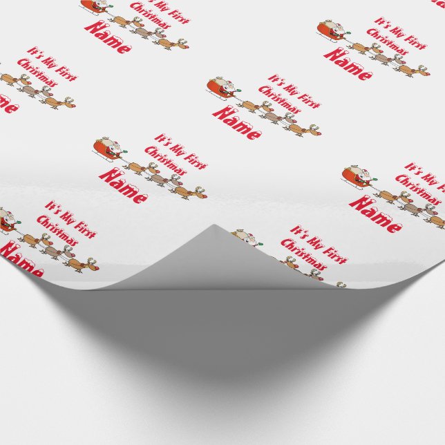 Papier Cadeau Baby First Christmas Cadeau personnalisé (Coin)