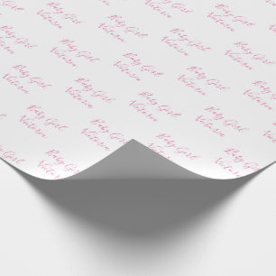 Papier Cadeau Baby Girl Script rose Nom personnalisé