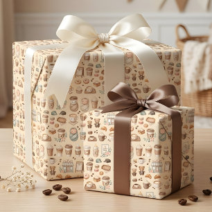 Papier Cadeau Baby Is Brewing Fête de Bébé Café