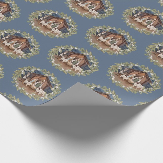 Papier Cadeau Baby Jesus in the Manger Nativity (Coin)