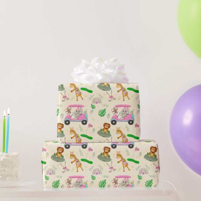 Papier Cadeau Baby Jungle Animaux Baby shower de golf (Cadeaux de fête)