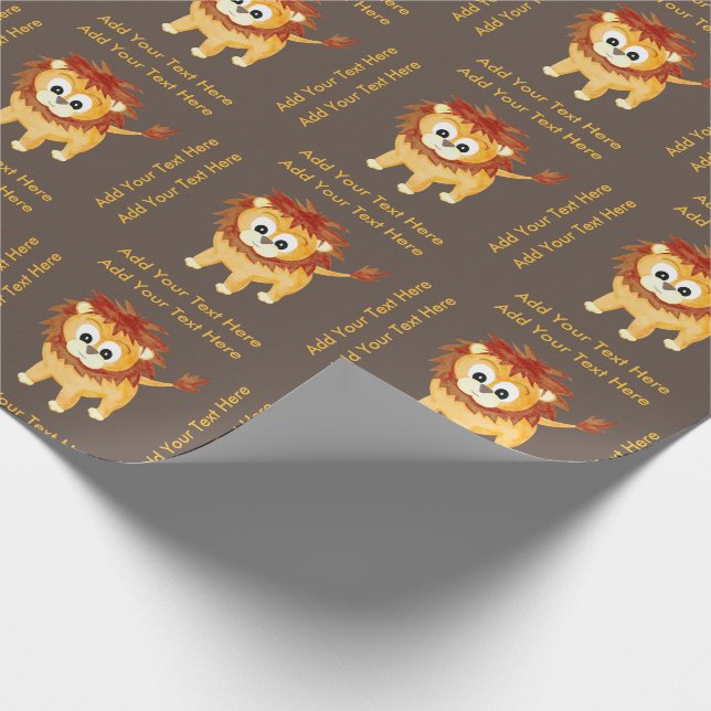Papier Cadeau Baby Lion Cub Cute Enfants Anniversaire Personnali (Coin)