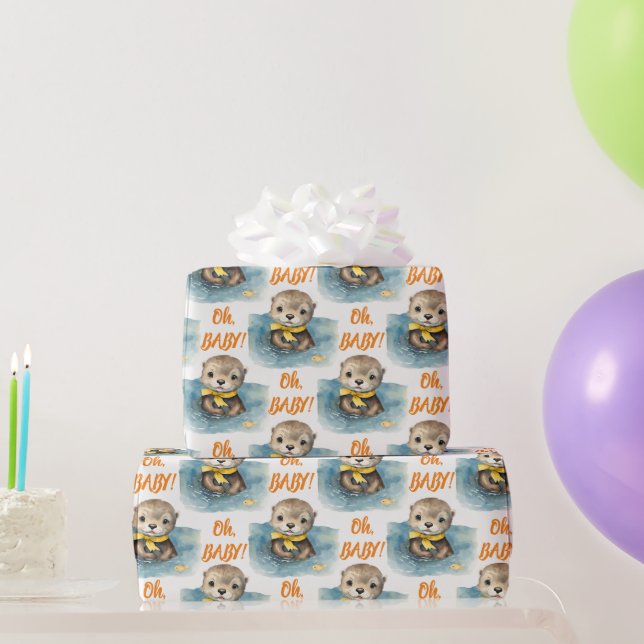 Papier Cadeau Baby Otter Oh Baby Genre Neutre (Cadeaux de fête)