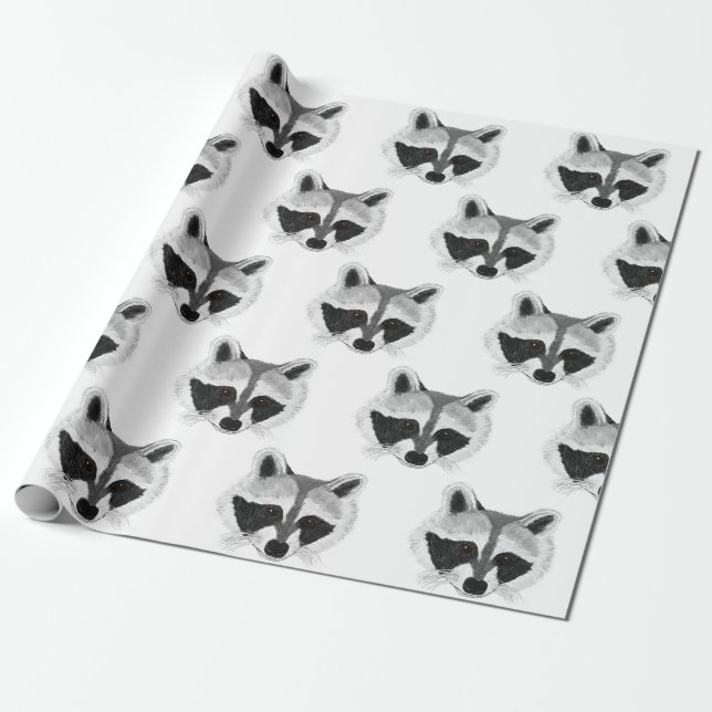 Papier Cadeau Baby Raccoon (Déroulé)