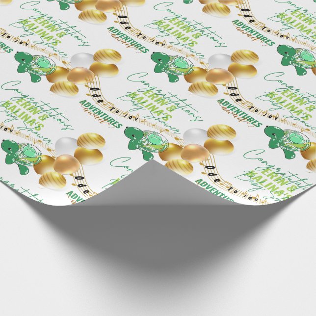 Papier Cadeau Baby shower à la Tortue mûre (Coin)