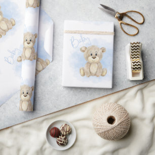Papier Cadeau Baby shower Bébé Bébé Bébé bleu