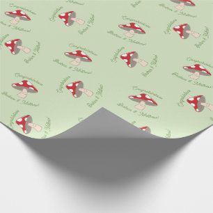 Papier Cadeau Baby shower champignon