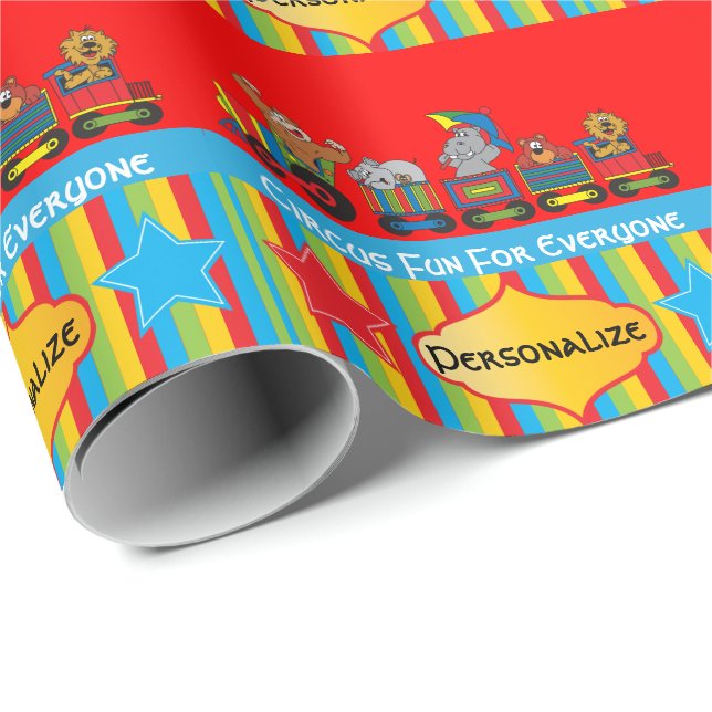 Papier Cadeau Baby shower Circus Fun Thème (Coin rond)