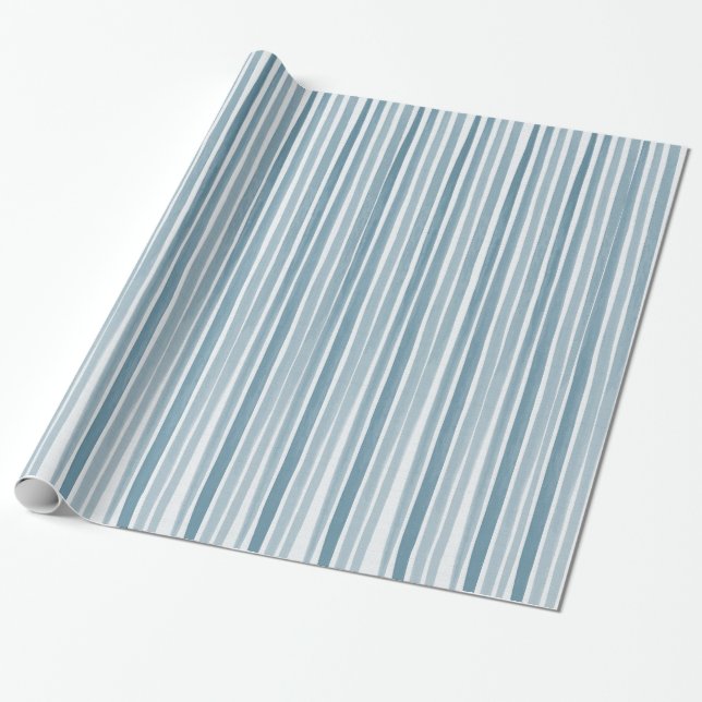 Papier Cadeau Baby shower d'aquarelle bleu (Déroulé)