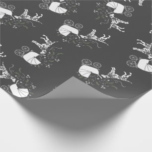 Papier Cadeau Baby shower de Chien Dalmatien gris chiot