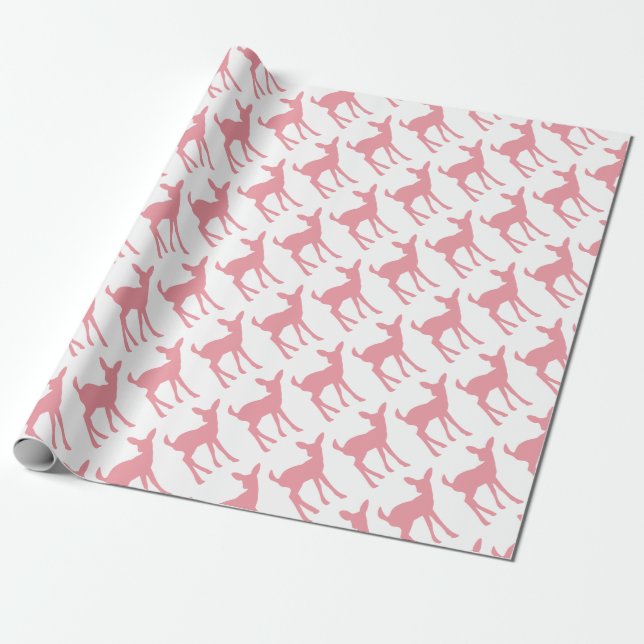 Papier Cadeau Baby shower de filles de thème de région boisée de (Déroulé)