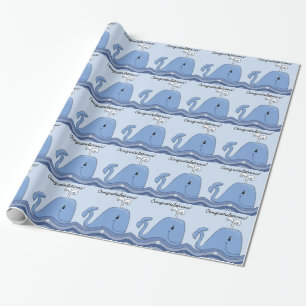 Papier Cadeau Baby shower de la marine Blue Whale