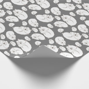 Papier Cadeau Baby shower de l'ours polaire Hiver Gris Sexe neut