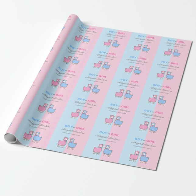 Papier Cadeau Baby shower de révélation du genre Papier d'envelo (Déroulé)