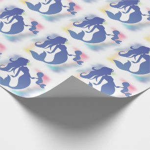 Papier Cadeau Baby shower de sirène sous le pastel marin