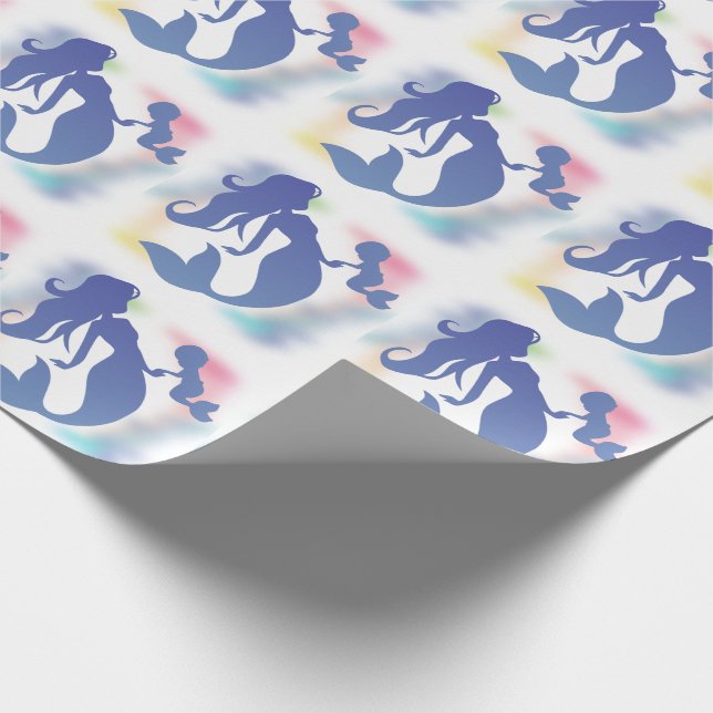 Papier Cadeau Baby shower de sirène sous le pastel marin (Coin)