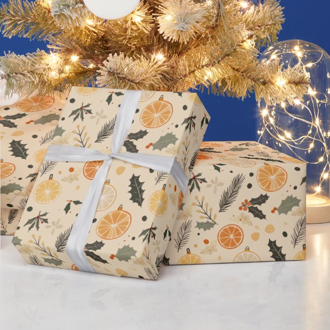Papier Cadeau Baby shower d'hiver moderne aux agrumes séchés (Vacances)