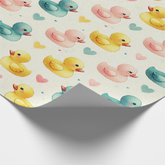 Papier Cadeau Baby Shower Duck Pattern Wrapping Paper
