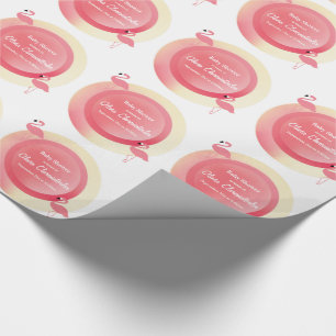 Papier Cadeau Baby shower Flamant rose rose   Papier d'enrobage
