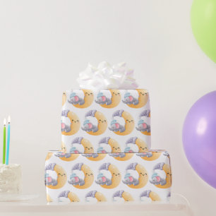 Papier Cadeau Baby shower Lune de croissant de sommeil de bébé é