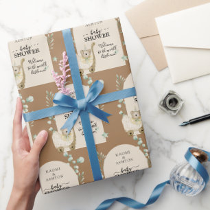 Papier Cadeau Baby shower mignon Arrière - plan Brown personnali