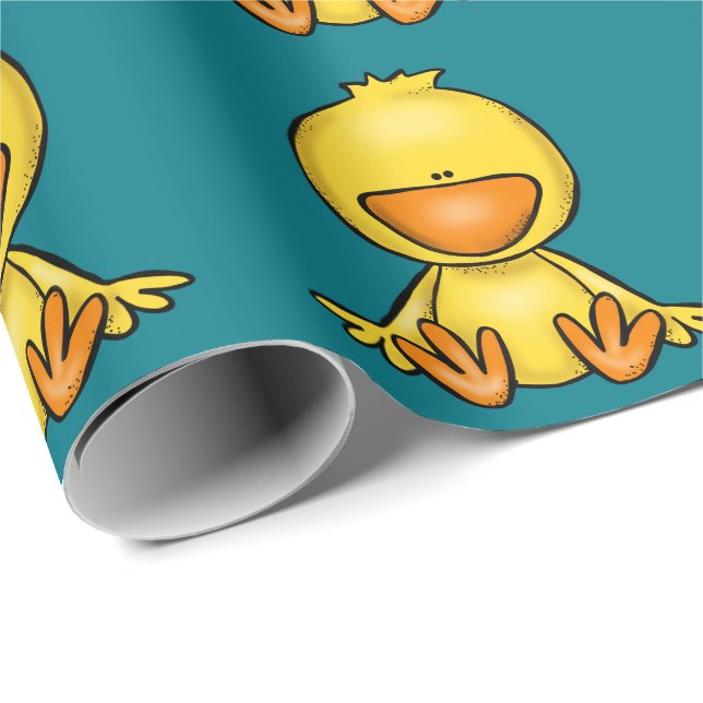 Papier Cadeau baby shower mignon de canard de bébé (Coin rond)