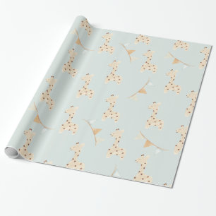 Papier Cadeau Baby shower mignon Giraffe