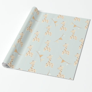 Papier Cadeau Baby shower mignon Giraffe