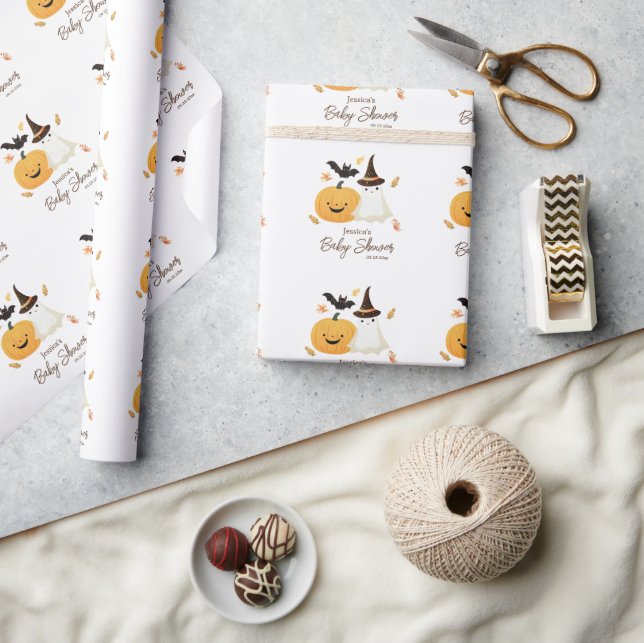 Papier Cadeau Baby shower Motif de Little Boo Halloween (Artisanat)