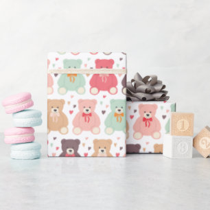 Papier Cadeau Baby shower Motif Teddy Bear