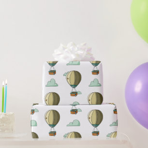 Papier Cadeau Baby shower neutre à bulle d'air chaud
