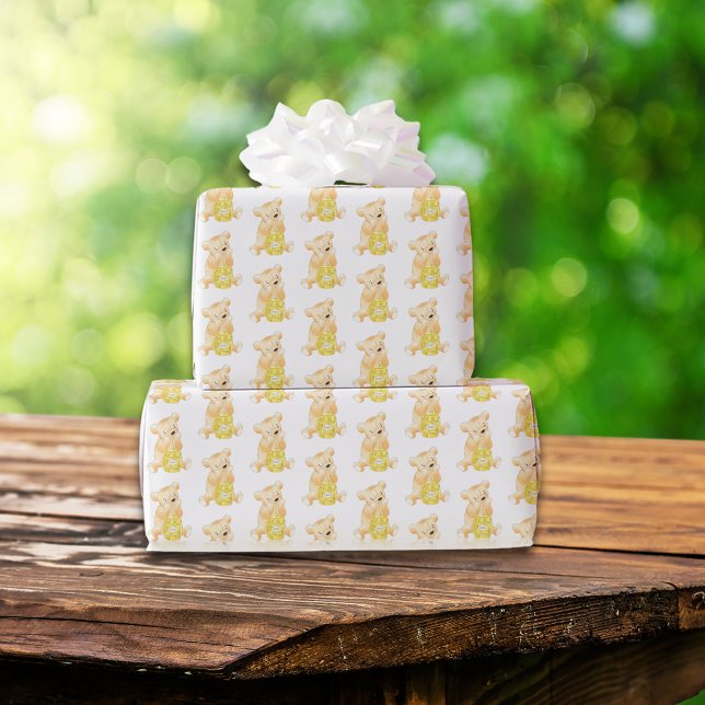 Papier Cadeau Baby shower neutre entre les sexes chez l'ours en  (Créateur téléchargé)