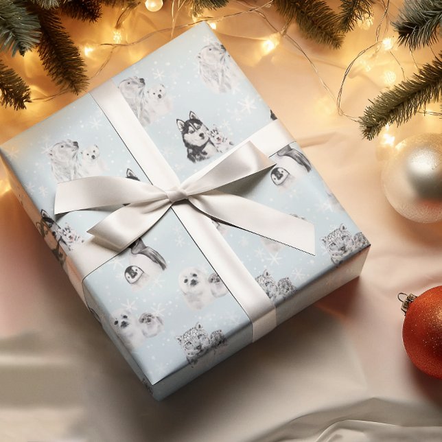 Papier Cadeau Baby shower Noël Hiver Animaux de l'Arctique (Créateur téléchargé)