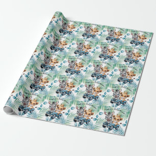 Papier Cadeau Baby shower Royal Safari Ride Boy