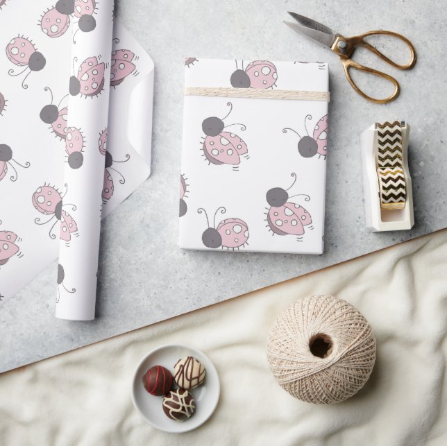 Papier Cadeau Baby shower Sweet Rose Lady Bugs (Artisanat)