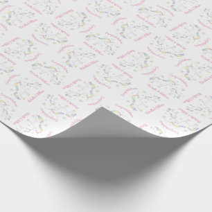 Papier Cadeau Baby shower Unicorne Rainbow Pastel