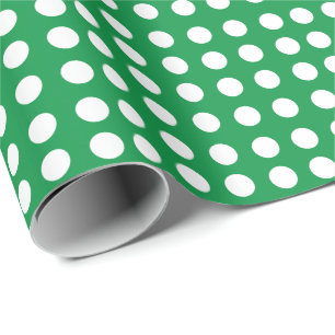 Papier Cadeau Baby shower vert blanc Polka Dot Anniversaire