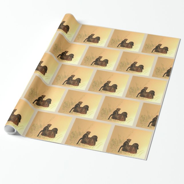 Papier Cadeau Baby-souris - Singes de la faune Primates (Déroulé)