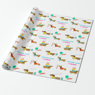 Papier Cadeau Bachelorette Wiener et Dachshund Boîte à thème