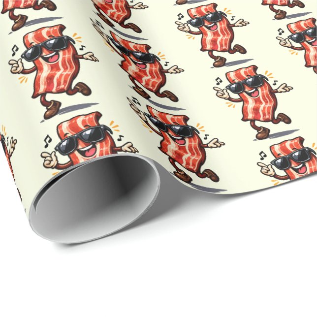 Papier Cadeau Bacon dansant (Coin rond)