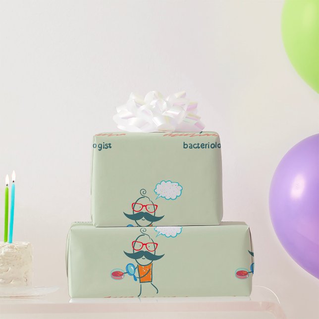 Papier Cadeau Bactériologiste drôle scientifique avec grande mou (Créateur téléchargé)