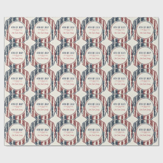 Papier Cadeau Badge patriotique vintage Americana du 4 juillet