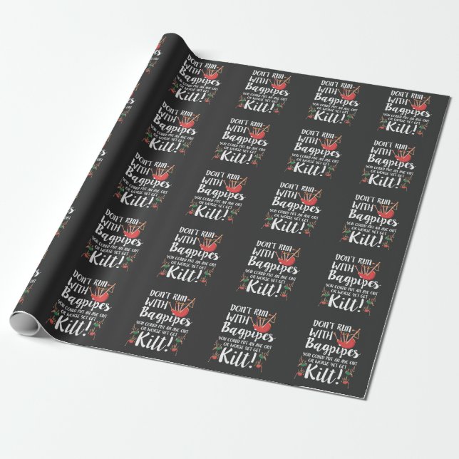 Papier Cadeau Bagpipe Citation Kilt Music Scotland Bagpiping Hum (Déroulé)