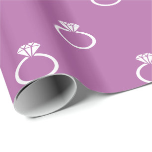 Papier Cadeau Bagues de fiançailles blanches sur orchidée radieu
