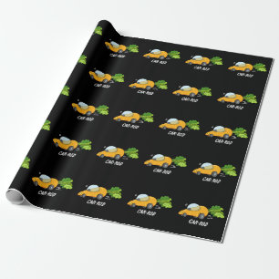 Papier Cadeau Baguette de voiture Funny Carott Pun Dark BG