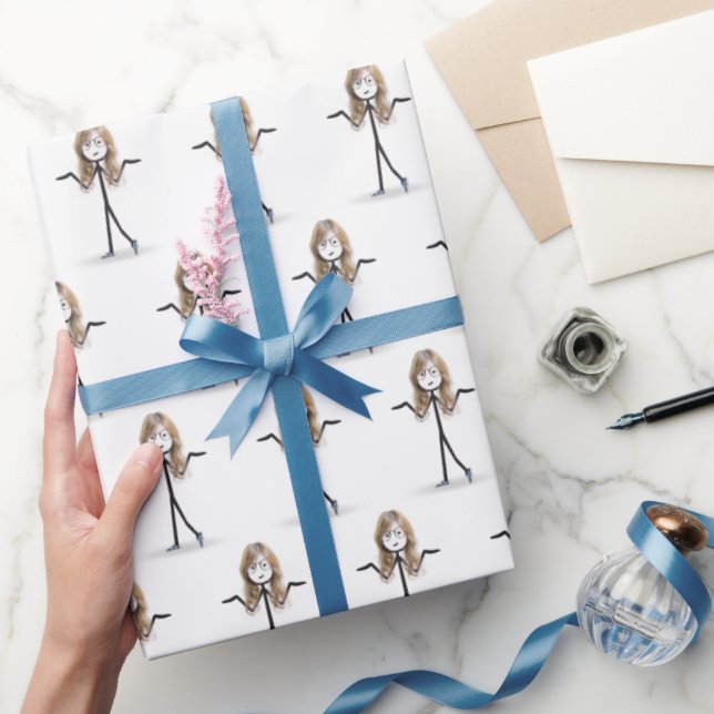 Papier Cadeau Baguette Figure Girl avec Baskets de lunettes (Cadeaux)