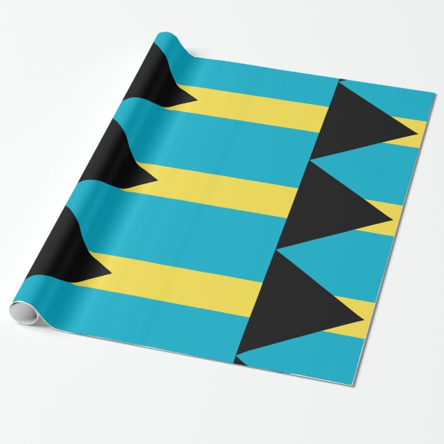 Papier Cadeau Bahamas bleu jaune (Déroulé)
